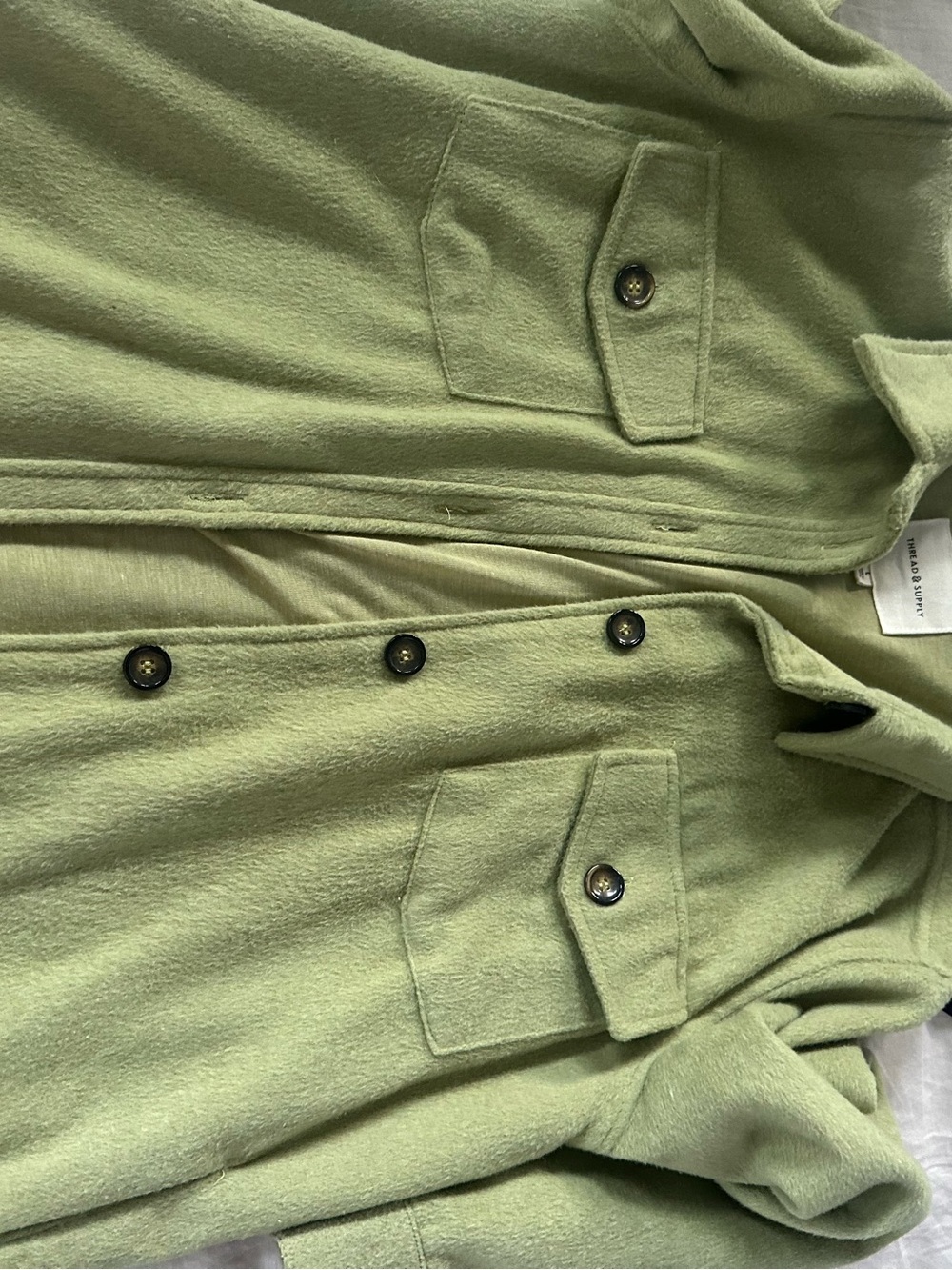 Thread & Supply Light Green Button-Up Jacket